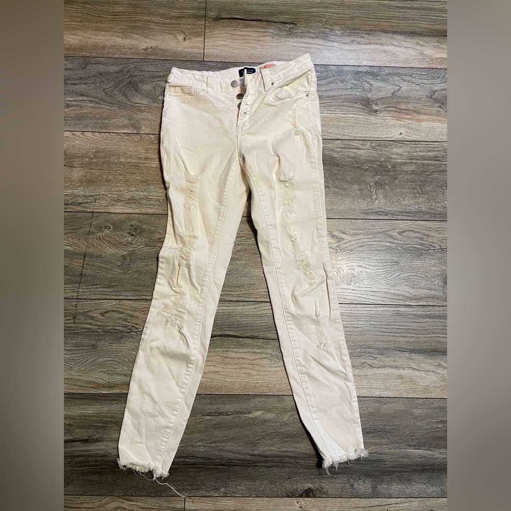 Angel Kiss Cream Ankle Skinny Jeans